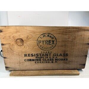 Wooden Pyrex Crate Vintage Extremely Rare 19x12x10